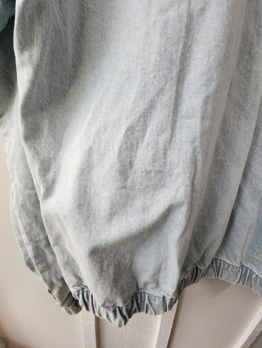 Urban Outfitters Denim Harrington Jacket Light Wash Size Medium